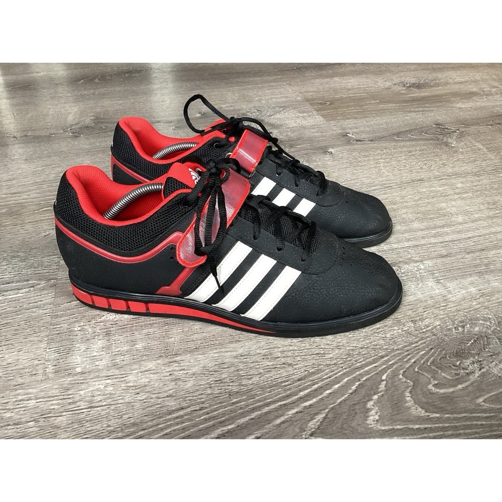 Adidas Powerlift 2.0 Weightlifting Men's 12.5 Black Red Training Sneakers Q33821